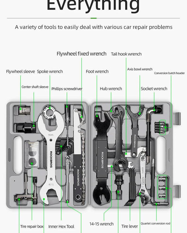 ROCKBROS Bicycle Tools Sets Box Cycling Tools Professional Bike Multifunction Bicycle Repair Tools Key Set Cycling Tools