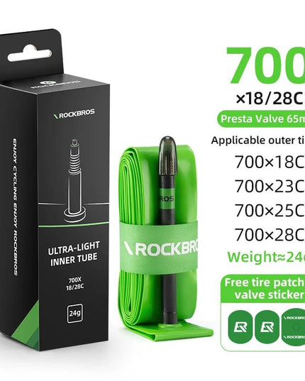 ROCKBROS Ultralight 24g Bike Inner Tube 700X18 25 28 MTB Road Bicycle TPU Material Tire Lightweight French Valve  65mm 85mm Tube