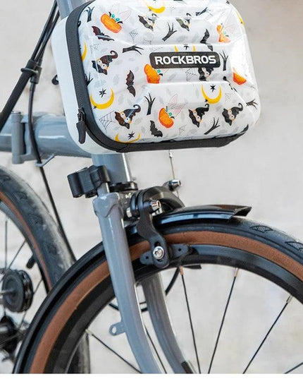ROCKBROS Bicycle Bag Folding Bike Front Bag 1.9L Big Capacity Hard Sheel Commuting Casual Brompton Bicycle Bag Waterproof Zipper
