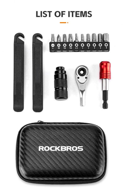 ROCKBROS Bicycle Repair Tool Kits 72 Tooth Ratchet Wrench Set Torque Screwdriver Motorcycle Repair Kit Portable Maintenance Tool