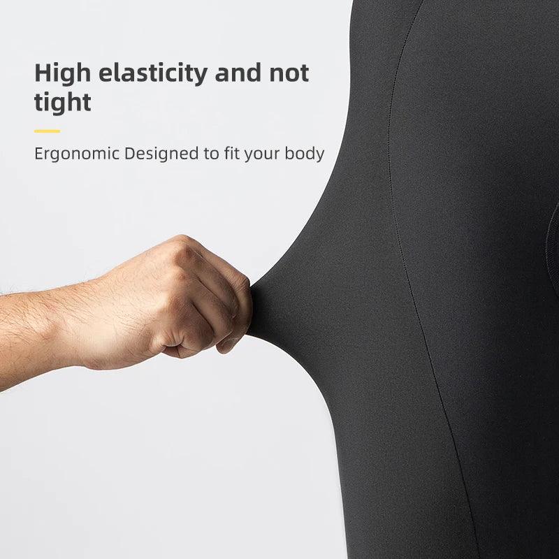 ROCKBROS Men's Cycling Straps Trousers Seamless Women Autumn Warm Breathable Bicycle Clothes Side Pocket Pad Road Bike Bib Pants