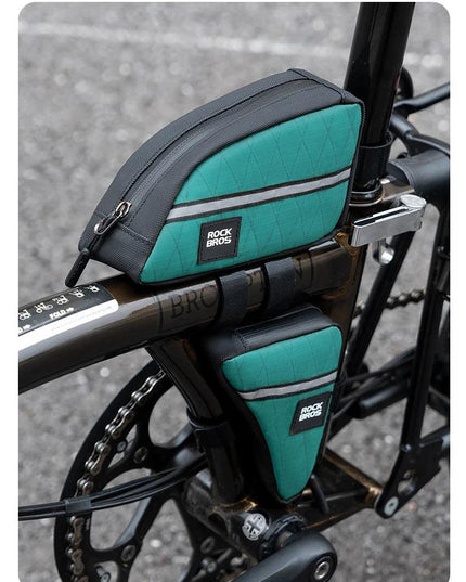 ROCKBROS Mini Triangle Bag Portable Bicycle Bag Ultralight Top Front Tube Frame Triangle Bag for Brompton Bike Cycling Accessory