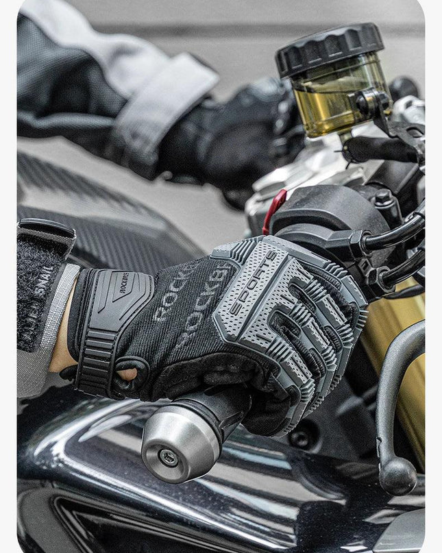 ROCKBROS Tactical Gloves SBR Thickened Pad Cycling Gloves Shockproof Breathable GEL Bike Gloves Winter Warmer Full Finger Sport