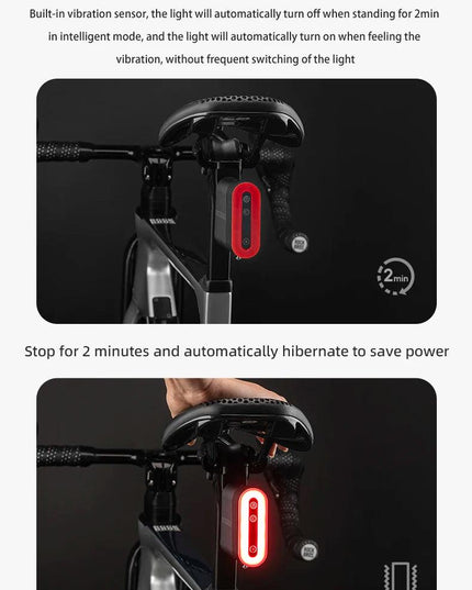 ROCKBROS Bicycle Tail Light With Lock Bluetooth Password Pairing Bike Lock Light IPX6 Waterproof Warning Light Tail  Accessories