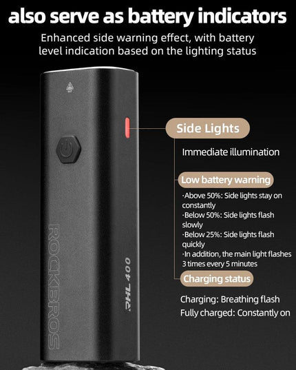 ROCKBROS Bike Light Waterproof Type-C Rechargeable Bicycle Headlight 200M Range Flashlight With Tail light Cycling Accessory