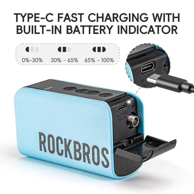 ROCKBROS Mini Electric Air Pump 20PSI Inflator for Balls Portable Type-C Rechargeable Inflator LED Digital Display Compressor