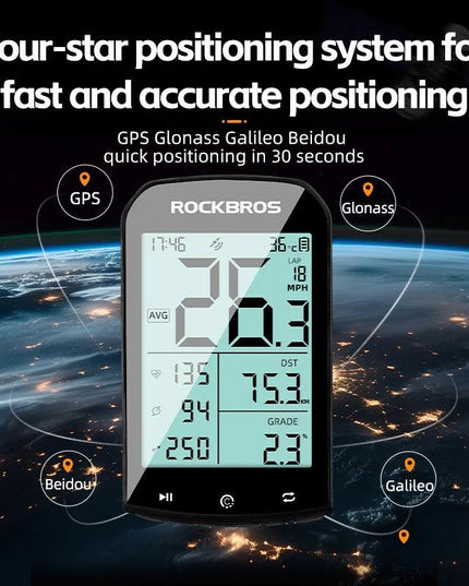 ROCKBROS  Bicycle Computer GPS 5.0 ANT Bluetooth Waterproof Wireless Cyclocomputer Speedometer Bike Stopwatch Bike Accessories