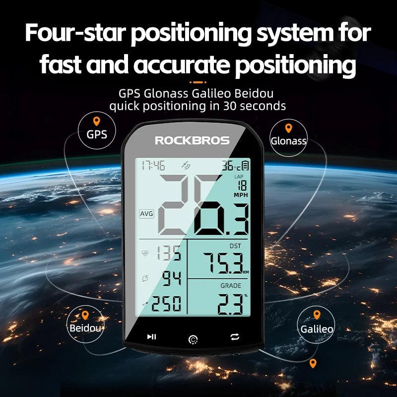 ROCKBROS  Bicycle Computer GPS 5.0 ANT Bluetooth Waterproof Wireless Cyclocomputer Speedometer Bike Stopwatch Bike Accessories