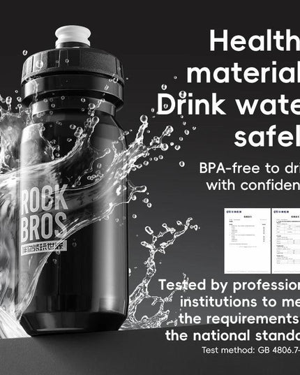 ROCKBROS Bicycle Water Bottle With Dust Cover 600ml PP5 MTB Road Bike Leak-proof Bottle Outdoor Travel Portable Sports Cup
