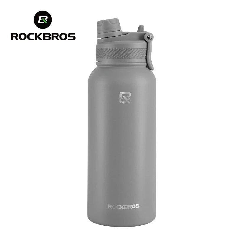 ROCKBROS 1L Thermal Water Bottle Sports Water Bottle Non Slip 304 Stainless Steel Cold And Hot Thermo Cup Cycling Hiking Equip