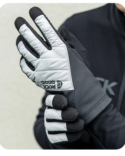 ROCKBROS Bicycle Gloves Breathable Non-slip Cycling Gloves Touch Screen Winter Thermal Warm Full Finger Glove Riding Gloves