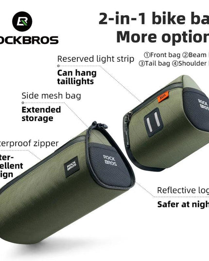 ROCKBROS Multifunctional Bike Bag Windproof Detachable Bag Large Capacity Pannier As Front Bag Tail Bag Cycling Accessories