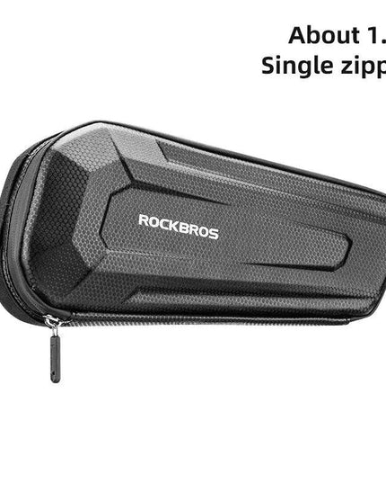 ROCKBROS Hard Shell Bicycle Bag MTB Road Bike Bag Carbon Pattern Waterproof Top Tube Bag Cycling Saddle Bag 1.5L High Capacity
