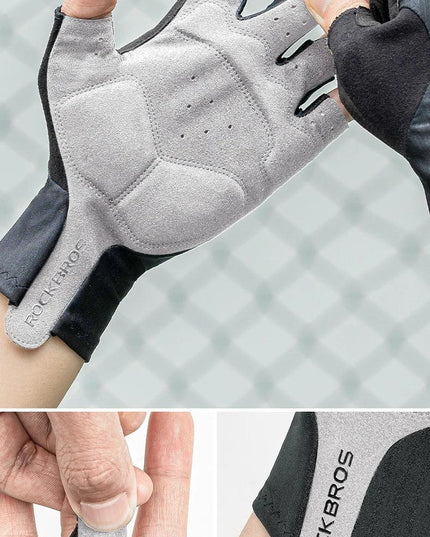 ROCKBROS Cycling Gloves Summer Bicycle Half Finger Gloves Shockproof Anti-Slip Fingerless Gloves Bike Breathable MTB Road Gloves