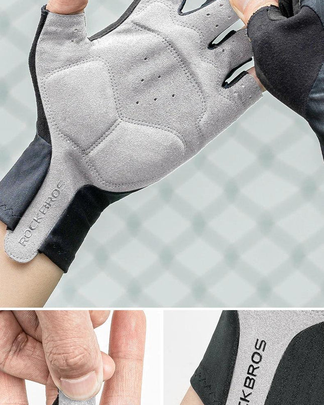 ROCKBROS Cycling Gloves Summer Bicycle Half Finger Gloves Shockproof Anti-Slip Fingerless Gloves Bike Breathable MTB Road Gloves