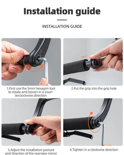 ROCKBROS Bicycle Mirrors MTB Bike HD Grip Plug In Bicycle Rearview Mirror 360° Adjustable Rotating Plane Mirror Bike Accessories