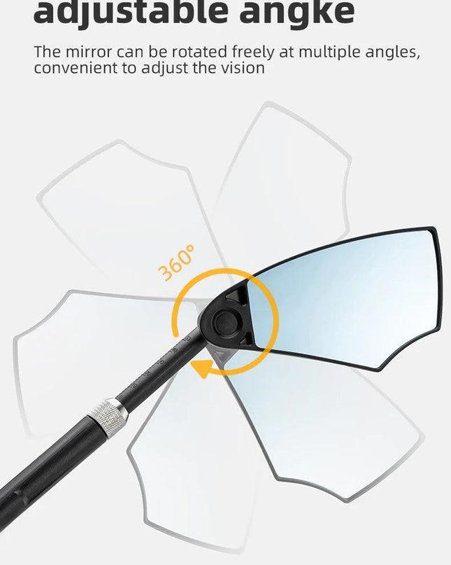 ROCKBROS Bicycle Rearview Mirror Universal Wide-Range 360° Adjustable Mirror For Mountain Road Bike Motorcycle Scooter Safety