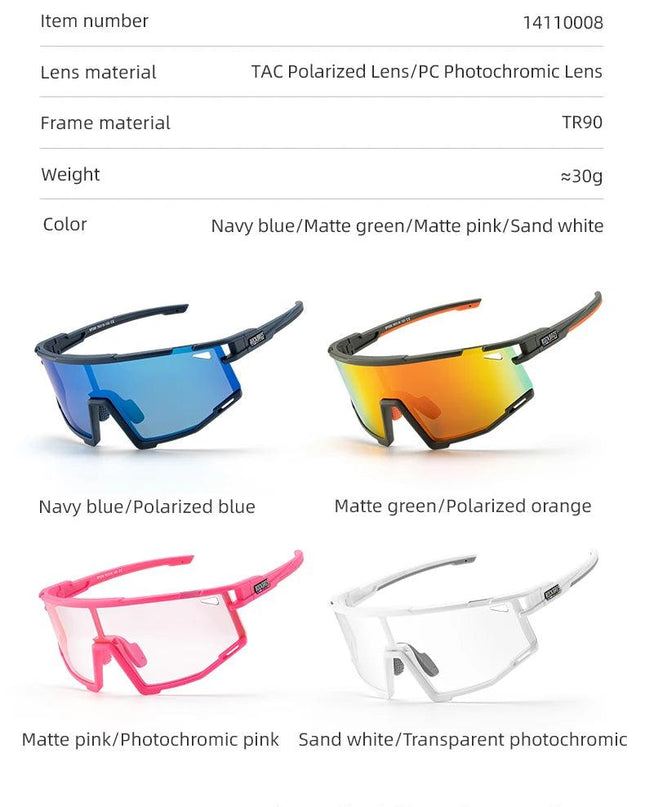 ROCKBROS Cycling Sunglasses Photochromic Polarized Bike Glasses UV400 Ultraviolet Outdoor Sport Hiking Glasses Eyewear Equipment