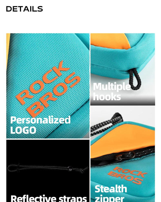 ROCKBROS Bicycle Saddle Bag Shoulder Bag Polyester Bike Tailbag Storage Seat Pouch Bag Outdoor Reflective Crossbody Bags