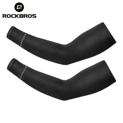 ROCKBROS Ice Fabric Running Arm Warmers UV Protect Arm Sleeves Basketball Camping Riding Outdoors Sports Wear Protective Gear