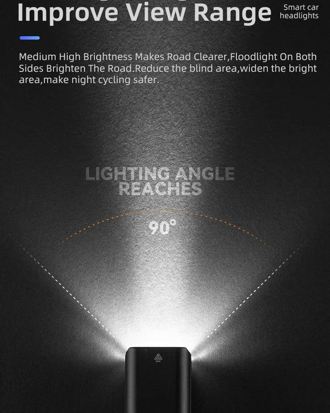 ROCKBROS Bike Light 1500LM5000mAh Type-C Bicycle Light Temperature Control  IPX6 Aluminum LED Light Front Lamp Cycling Headlight
