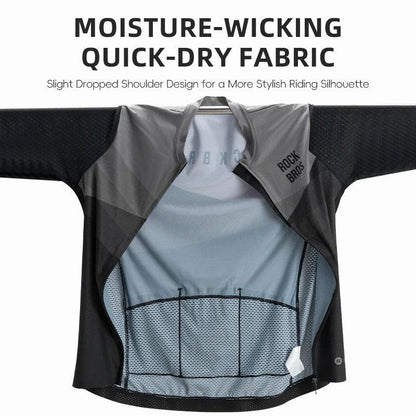 ROCKBROS Summer Cycling Jersey Quick Dry Long Sleeves Bicycle Shirt MTB Road Anti-UV Breathable Ciclismo Motor Bike Clothes