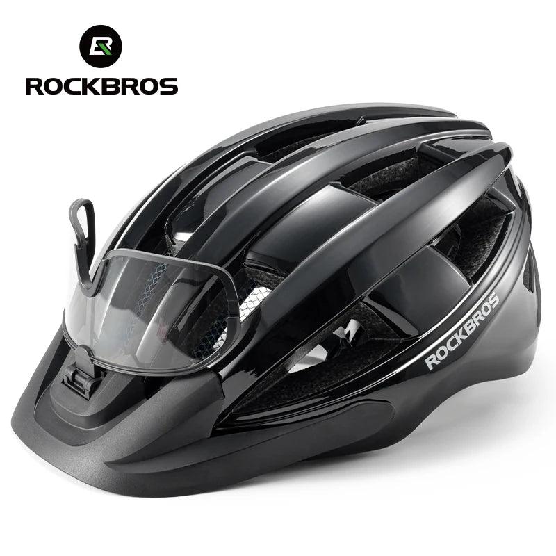 ROCKBROS Ultra-Light Cycling Helmet Taillight Magnetic Goggles Integrated Bicycle Helmet High Quality Protection Mtb Road