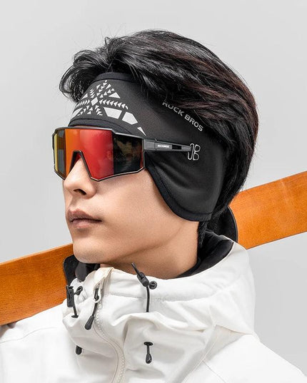 ROCKBROS Outdoor Cycling Headband Ear Warmer Men Winter Cycling Workout Windproof Double Layer Warm Earmuffs Headwear Sweatband