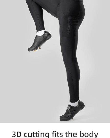 ROCKBROS Windproof Warm Bicycle Pants Winter Removable Buckle Strap Pants High Quality Shock-Absorbing Comfort Pad Pants MTB Men