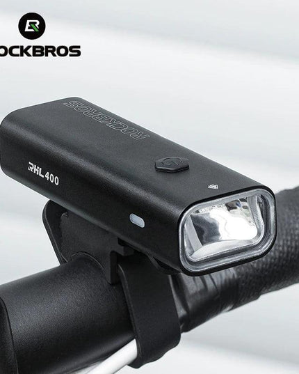 ROCKBROS Bike Light 200/400/600/800LM Type-C Charging Bike Light Front Lamp Headlight Aluminum IPX6 Waterproof Cycling Accessory