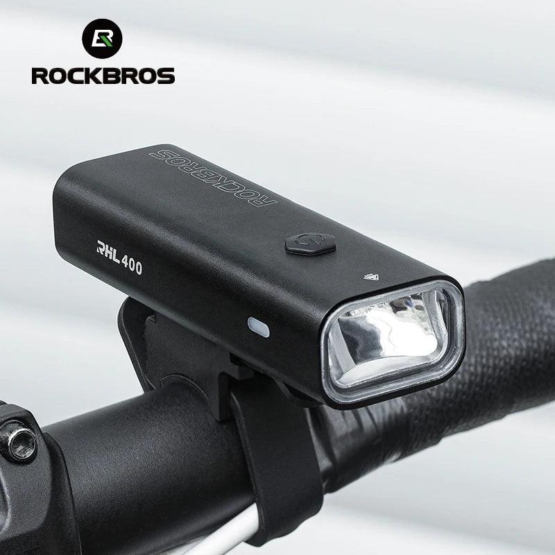 ROCKBROS Bike Light 200/400/600/800LM Type-C Charging Bike Light Front Lamp Headlight Aluminum IPX6 Waterproof Cycling Accessory