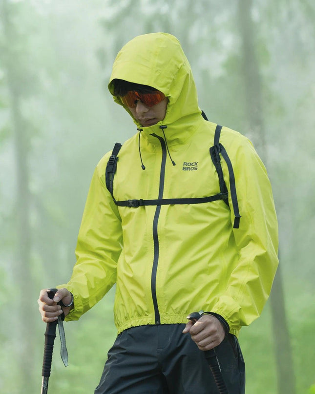 ROCKBROS Waterproof Cycling Jacket Raincoat Waterproof Breathable Outdoor Sport Windbreaker Cycling Hiking Men Women EUR Size