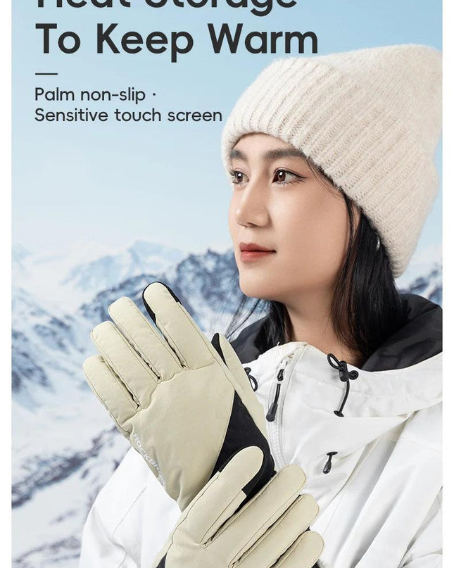 ROCKBROS Winter Ski Gloves Waterproof Snow Keep Warm Windproof Gloves Snowboard Gloves Touch Screen Fleece Motor Riding Gloves