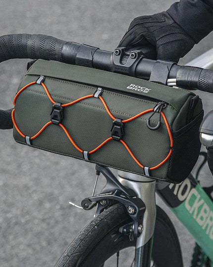 ROCKBROS Bicycle Front Tube Bag 2.2L Capacity Handlebar Bag Waterproof Multifunction Portable Shoulder Bag Tube Bag Elastic Band