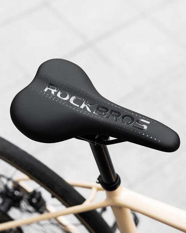 ROCKBROS Bicycle Saddle Comfortable Cycling Cushion Shock Absorption Wear-Resistant Bike Saddle PU Leather Breathable Cushion