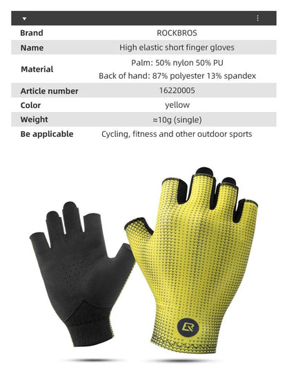 ROCKBROS Summer Cycling Gloves Half Finger Bicycle Gloves Mtb Road Breathable Bike Gloves High Elasticity Short Finger Gloves