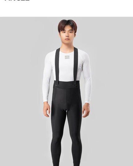 ROCKBROS Windproof Warm Bicycle Pants Winter Removable Buckle Strap Pants High Quality Shock-Absorbing Comfort Pad Pants MTB Men