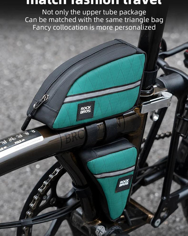 ROCKBROS Bicycle Bag Ultralight Top Front Tube Frame Triangle Bag for Brompton Bike 0.8L Lengthened Design Bike Bag Accessories