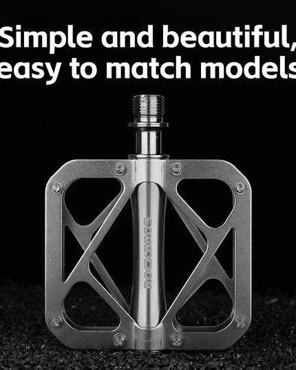 ROCKBROS Titanium Alloy Bike Pedals Ultralight Anti-slip Wide Pedal MTB Road Bike Stainless Steel Nails Cycling Accessories