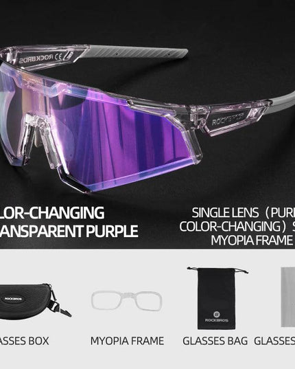 ROCKBROS Photochromic Cycling Glasses Polarized Adjustable Nose Support Myopia Frame Sports Sunglasses Men Women Eyewear Goggle