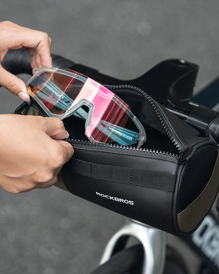 ROCKBROS Bicycle Bag Reflective Handlebar Bag Capacity Storage Multifunctional Portable 1.7L Shoulder Bag Front Bag Accessories