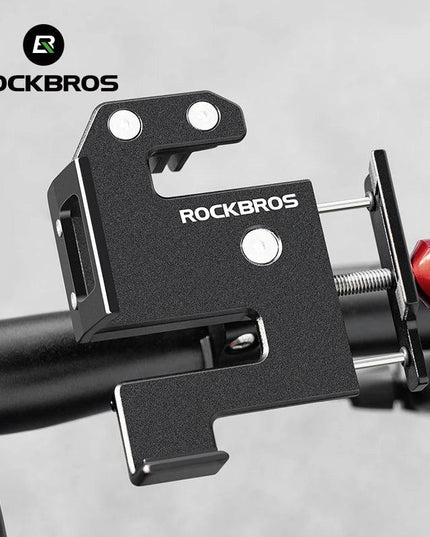 ROCKBROS Bicycle Phone Holder S Clip Ring Holder Aluminum Alloy Anti-Slip for 4.7-7.09inch Phones Moto Motorcycle Stand Bracket