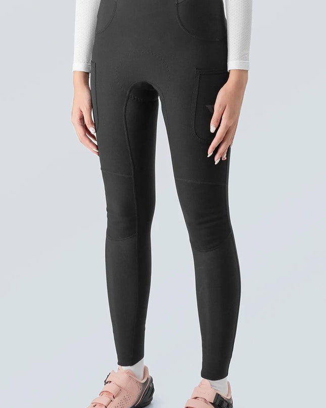 ROCKBROS TVI Series Bicycle Pants Pads Italy Imported Fleece Warm Windproof Tights Leggings High Elasticity Cycling Trousers
