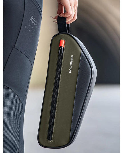 ROCKBROS Bicycle Frame Tube Bag Reflective 1.7L Bike Top Bottom Tube Bag Frame Bag Large Capacity MTB Cycling Pannier Portable