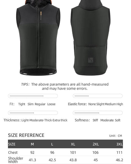 ROCKBROS Winter Warm Cycling Vest Thermal Fleece Windproof Cycling Jacket Winter Outdoor Sports Warm Vest for Men Women Running
