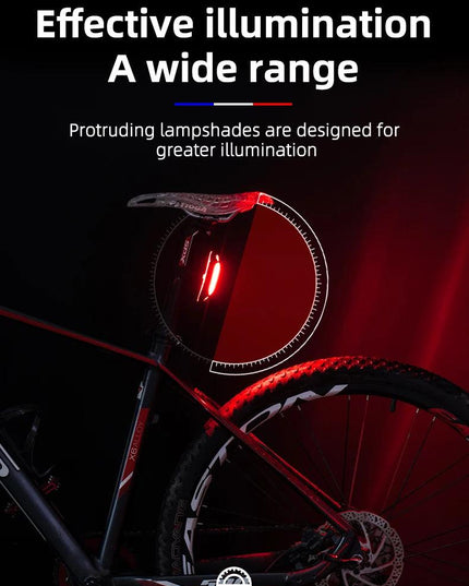 ROCKBROS Bicycle Light Waterproof Bike Taillight LED USB Rechargable Safety Back Light Riding Warning Saddle Bike Rear Light