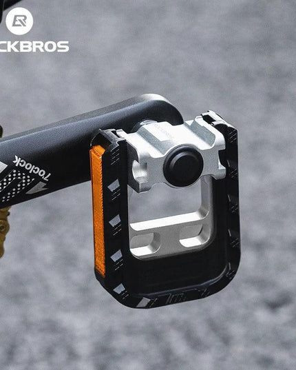 ROCKBROS Bicycle Pedals Foldable MTB Pedal Aluminum Anti-slip Foldable Pedals Cycling Self-lubricating Bearings Reflective Pedal