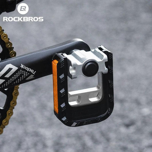 ROCKBROS Bicycle Pedals Foldable MTB Pedal Aluminum Anti-slip Foldable Pedals Cycling Self-lubricating Bearings Reflective Pedal