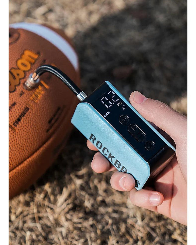 ROCKBROS Mini Electric Air Pump 20PSI Inflator for Balls Portable Type-C Rechargeable Inflator LED Digital Display Compressor