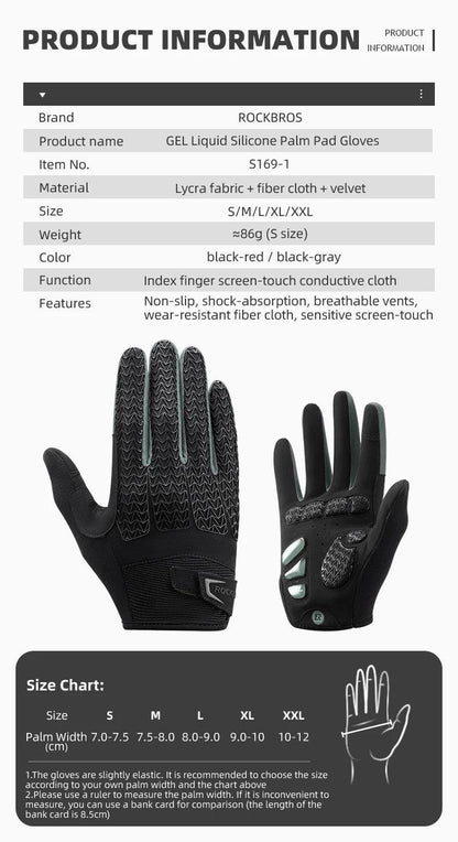 ROCKBROS Windproof Cycling Gloves Touch Screen Riding MTB Bike Bicycle Gloves Thermal Warm Motorcycle Winter Autumn Bike Gloves